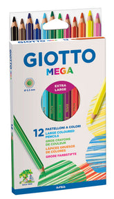 LAPIZ GIOTTO MEGA 12 COLORES SURTIDOS | 6 UNIDADES | (GIOTTO)